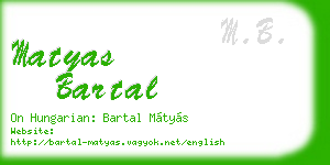 matyas bartal business card